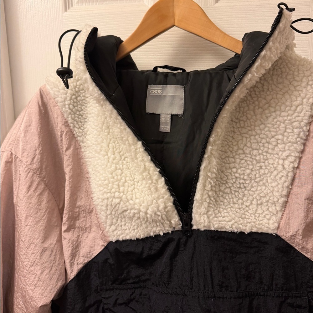 ASOS Colorblock Hooded Half-zip Jacket - Picture 4 of 6